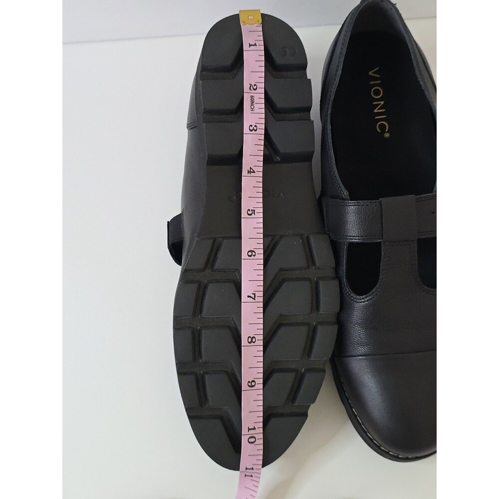 Vionic Black Leather Buckle Mary Jane Flats - Picture 12 of 13